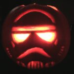 Pumpkin for Halloween in Basel carved like a star wars character